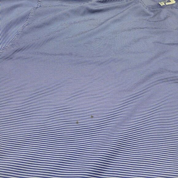 FootJoy Golf Shirt Mens XL Polo Purple Stripe Short Sleeve Logo Performance Read - Picture 6 of 9